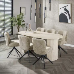 Table à manger en céramique – pieds colonne, 180 cm ASCOLI
