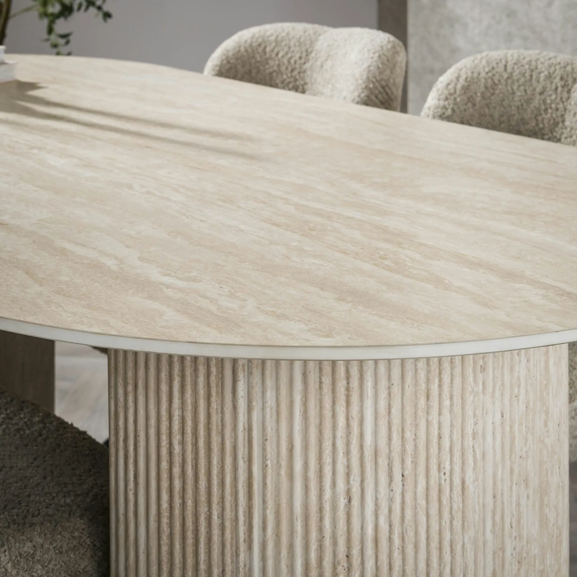 Table à manger en céramique – pieds colonne, 180 cm ASCOLI