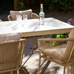 Table à manger en céramique sable 160 cm LOKKEN