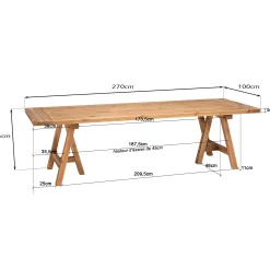 Table à manger en pin recyclé 270 cm DENVER