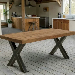 Table à manger en teck recyclé naturel 180 cm KERALA