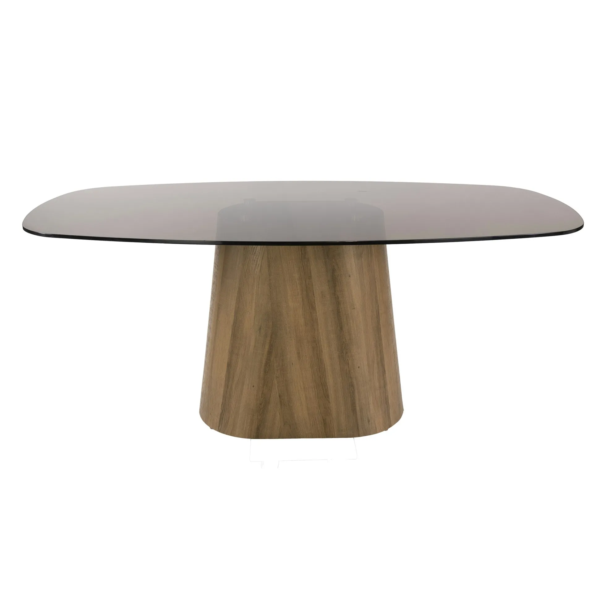 Table à manger en verre fumé design ovale organique 180 cm MILOS