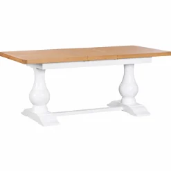 Table à manger extensible blanche style bord de mer 160-200 cm VELIA