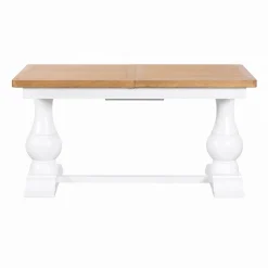 Table à manger extensible blanche style bord de mer 160-200 cm VELIA