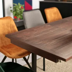 Table à manger extensible bois brun recyclé 140-180 SAMOA