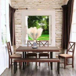 Table à manger extensible bois brun recyclé 160-200 cm SAMOA