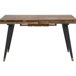 Table à manger extensible bois recyclé piètement effet laiton vieilli 140-180 cm ADÉLAÏDE