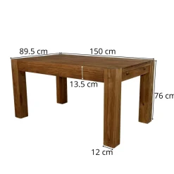 Table à manger extensible bois de chêne 150-250 FJORD