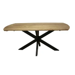 Table à manger extensible à bords ronds en bois d'acacia 175-275 cm MELBOURNE