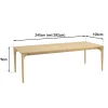 Table à manger extensible 240/292 cm chêne clair PANAMA