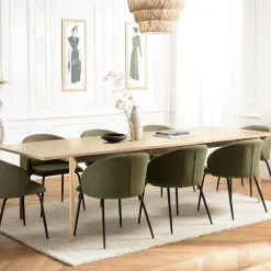 Table à manger extensible 240/292 cm chêne clair PANAMA