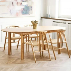 Table à manger extensible 200/250/300 cm placage chêne KALKIE