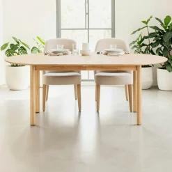 Table à manger extensible 200/250/300 cm placage chêne KALKIE