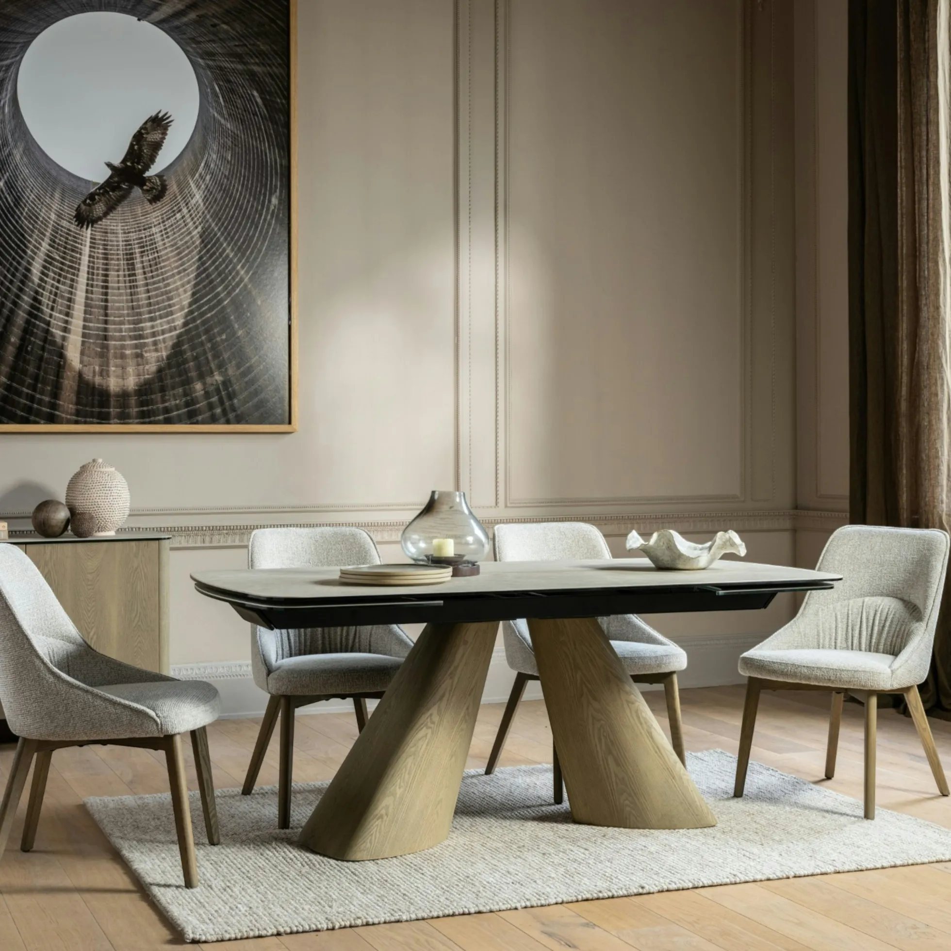 Table à manger extensible céramique & pieds design 180-260 cm CALA