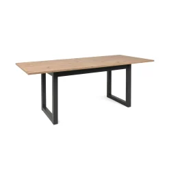 Table à manger extensible effet chêne 160-200 cm ALVA