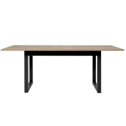 Table à manger extensible effet chêne grisé 160-200 cm ALVA