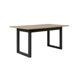 Table à manger extensible effet chêne grisé 160-200 cm ALVA