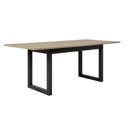 Table à manger extensible effet chêne grisé 160-200 cm ALVA