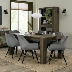 Table à manger extensible en bois de chêne fumé 180-235 cm ALLEN