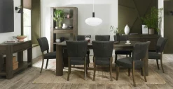 Table à manger extensible en bois de chêne fumé 180-235 cm ALLEN