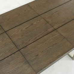 Table à manger extensible en chêne et métal brossé 190-240 RIMINI