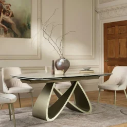 Table à manger extensible en céramique brillante 180-240 cm SYRA