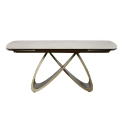 Table à manger extensible en céramique brillante 180-240 cm SYRA
