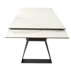 Table à manger extensible en céramique blanche 180-280 LOMBARDIE