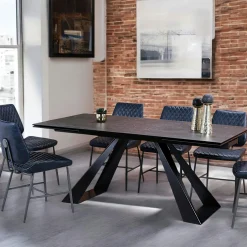 Table à manger extensible en céramique grise 180-280 LOMBARDIE