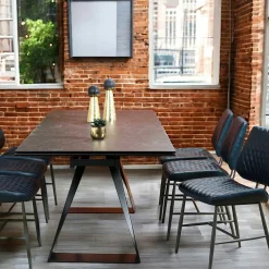 Table à manger extensible en céramique grise 180-280 LOMBARDIE