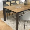 Table à manger extensible en teck recyclé pieds métal 220/320 cm PANAMA