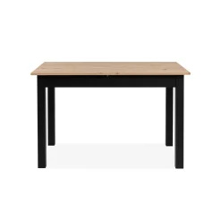 Table à manger extensible noire et effet bois 140-180 cm ALVA