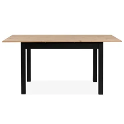 Table à manger extensible noire et effet bois 120-160 cm ALVA
