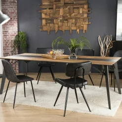 Table à manger industrielle teck recyclé 220x100 PANAMA