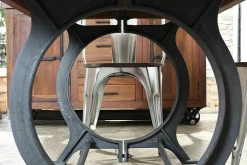 Table à manger industrielle vintage bois recyclé 180 cm LEEDS