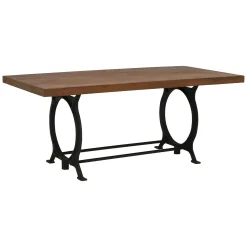 Table à manger industrielle vintage bois recyclé 180 cm LEEDS