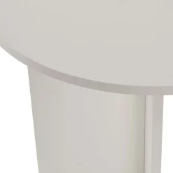 Table à manger moderne blanche effet bois pieds en V 180 cm MARFA