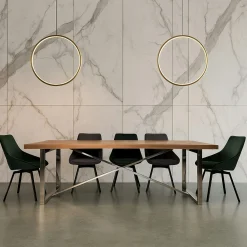 Table à manger moderne chêne acier 240 cm RIVERSIDE