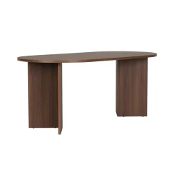 Table à manger moderne effet noyer pieds en V 180 cm MARFA