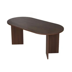 Table à manger moderne effet noyer pieds en V 180 cm MARFA