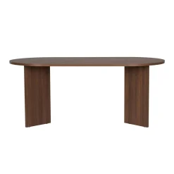 Table à manger moderne effet noyer pieds en V 180 cm MARFA