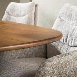 Table à manger moderne en bois de manguier avec pied central 215 cm CREEK
