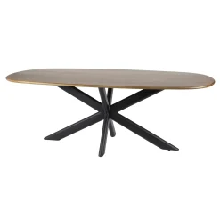 Table à manger moderne en bois de manguier avec pied central 215 cm CREEK