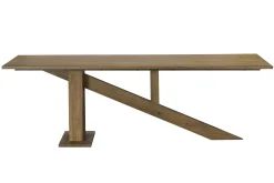 Table à manger moderne piètement oblique chêne massif 240 cm HUDSON