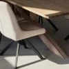 Table à manger moderne piètement oblique chêne massif 200 cm HUDSON