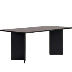 Table à manger noire bords ronds 180 cm MARFA