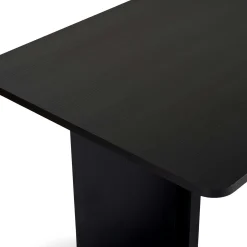 Table à manger noire bords ronds 180 cm MARFA