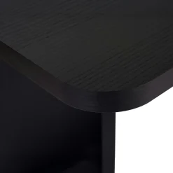 Table à manger noire bords ronds 180 cm MARFA