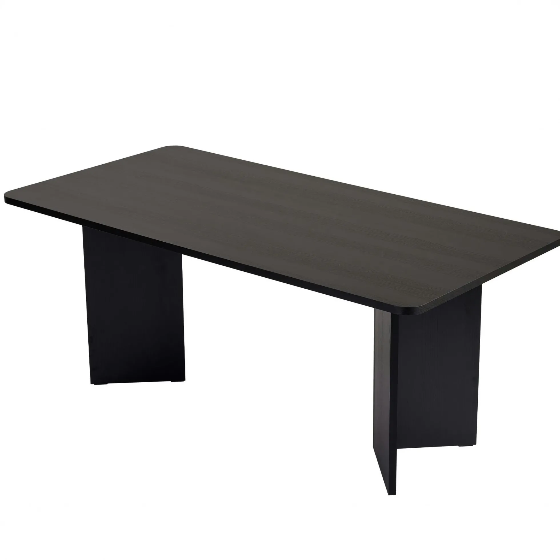 Table à manger noire bords ronds 180 cm MARFA