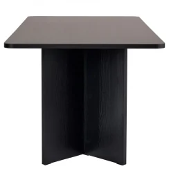 Table à manger noire bords ronds 180 cm MARFA